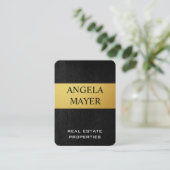 Goud en leder visitekaartje (Staand voorkant)