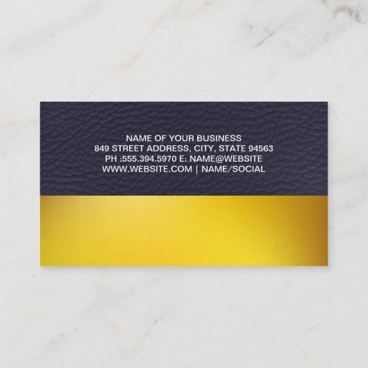 Goud en leder visitekaartje (Achterkant)