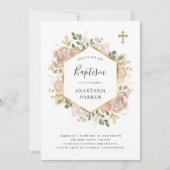 Goud en legant Neutrale Waterverf Floral Baptisme Kaart (Voorkant)