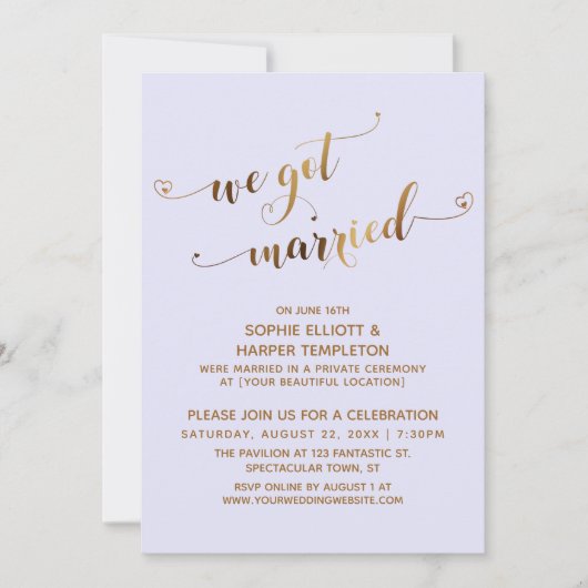 Goud en leger We hebben een gehuwde pootbruiloft Kaart (Voorkant)