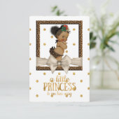Goud en Leopard Print Meisjes Baby shower Kaart (Staand voorkant)