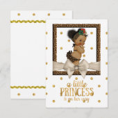 Goud en Leopard Print Meisjes Baby shower Kaart (Voorkant / Achterkant)