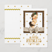 Goud en Leopard Print Meisjes Baby shower Kaart (Voorkant / Achterkant)