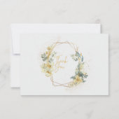 Goud en Lichtblauw Elegant Bruiloft Dank u Kaart (Achterkant)