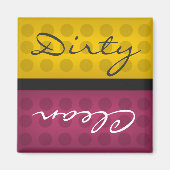 Goud en magenta schoon vuile vaatwasser magneten (Voorkant)