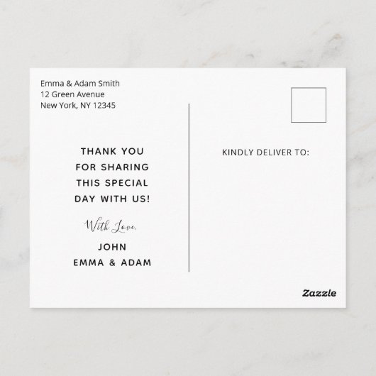 Goud en Marine Doop Dank u Briefkaart (Achterkant)