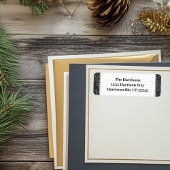 Goud en Marine Holly Retour Adres Etiket