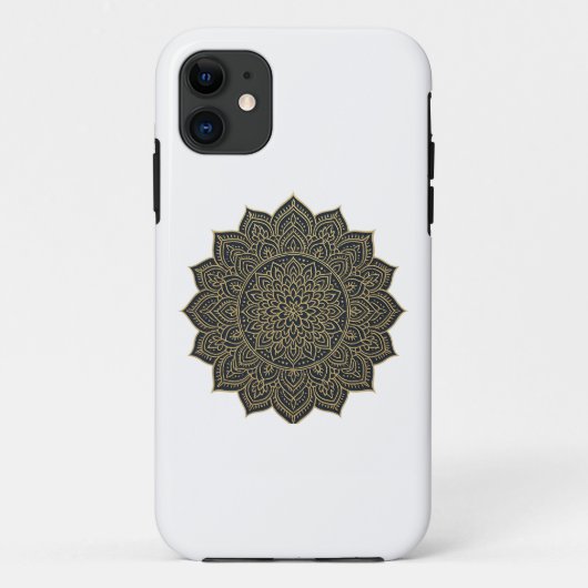 Goud en marine mandala Case-Mate iPhone case (Achterkant)