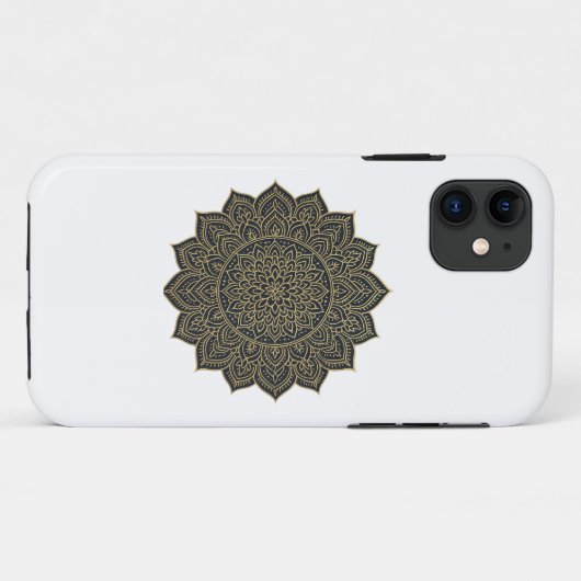 Goud en marine mandala Case-Mate iPhone case (Achterkant (horizontaal))