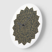 Goud en marine mandala grote klok (Hoek)
