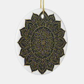 Goud en marine mandala keramisch ornament (Rechts)