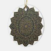 Goud en marine mandala keramisch ornament (Links)