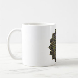 Goud en marine mandala koffiemok