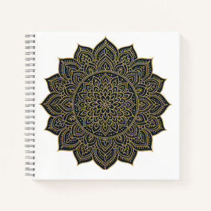 Goud en marine mandala notitieboek