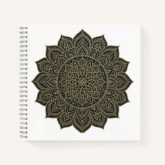 Goud en marine mandala notitieboek (Voorkant)