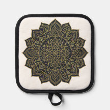 Goud en marine mandala