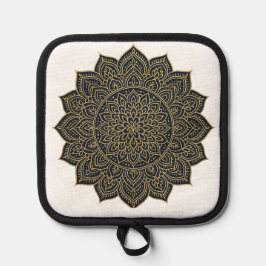 Goud en marine mandala pannenlap