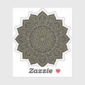 Goud en marine mandala sticker (Vel)