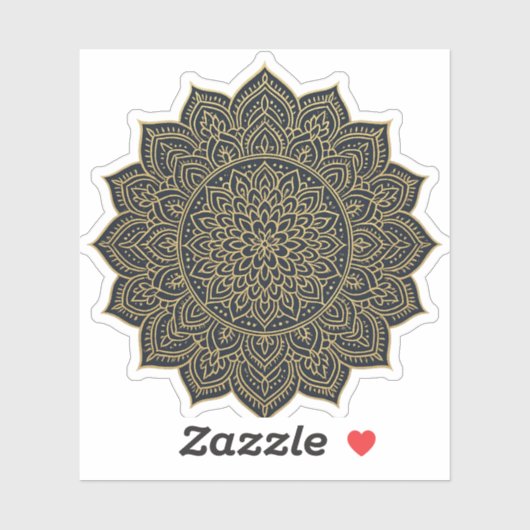 Goud en marine mandala sticker (Vel)