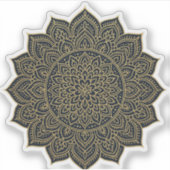 Goud en marine mandala sticker (Voorkant)