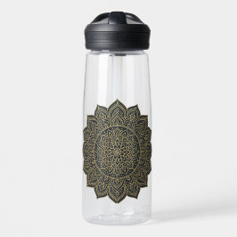Goud en marine mandala waterfles