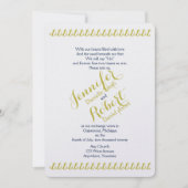 Goud en Marine Nautical Anker Beach Bruiloft Kaart (Voorkant)