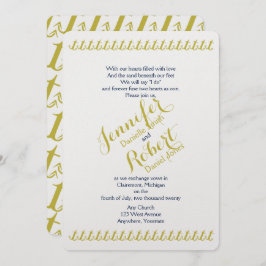 Goud en Marine Nautical Anker Beach Bruiloft Kaart