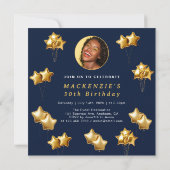 Goud en marine verrassen elk verjaardagsfeestje kaart (Achterkant)