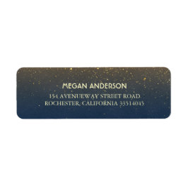 Goud en marine Vintage bruiloft Etiket