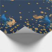 Goud en marineafval - UNicorn BIRTHDAY WEDDING WRA Cadeaupapier (Hoek)