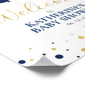 Goud- en marineballonnen | Welkomstwoord Baby show Poster (Hoek)