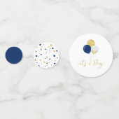 Goud en marineblauw Baby shower Confetti (Voorkanten)