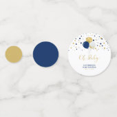 Goud en marineblauw Baby shower Confetti (Achterkanten)