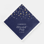 Goud en marineblauw Chic Confetti Servet (Hoek)