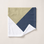 Goud en marineblauw en wit geometrisch #1 bad handdoek (Wasdoekje)