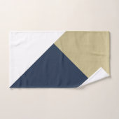Goud en marineblauw en wit geometrisch #1 bad handdoek (Handdoek)