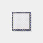Goud en marineblauw Fleur-de-Lis Post-it® Notes (Voorkant)