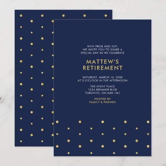 Goud en marineblauw | Socialistische moderne Pensi Kaart (Voorkant / Achterkant)