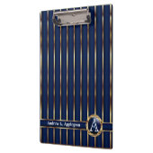 Goud en marineblauw Stripes Klembord (Links)