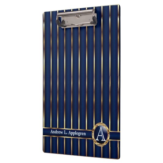 Goud en marineblauw Stripes Klembord (Links)