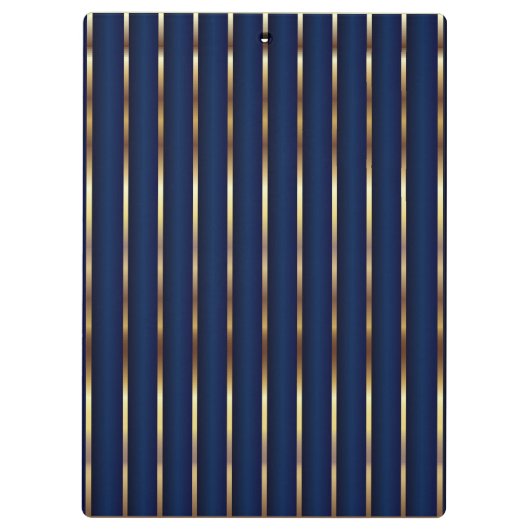 Goud en marineblauw Stripes Klembord (Achterkant)
