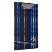Goud en marineblauw Stripes Klembord (Rechts)