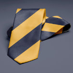 Goud en marineblauw Stripes Stropdas<br><div class="desc">Stijlvol staafpatroon in vette en klassieke kleuren die perfect zijn voor de kantoor of een nacht in het centrum.</div>