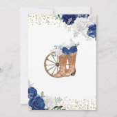 Goud en marineblauw Western Charra Quinceañera Kaart (Achterkant)
