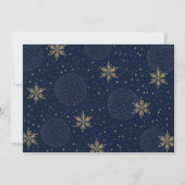 Goud en marineblauw-winterrepetitie kaart (Achterkant)