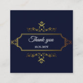 Goud en marineblauwe Indische stijl enveloppe Informatiekaartje (Voorkant)