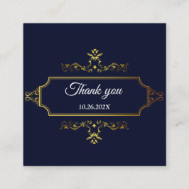 Goud en marineblauwe Indische stijl enveloppe Informatiekaartje