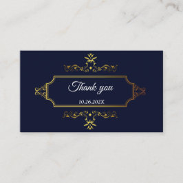 Goud en marineblauwe Indische stijl enveloppe Informatiekaartje