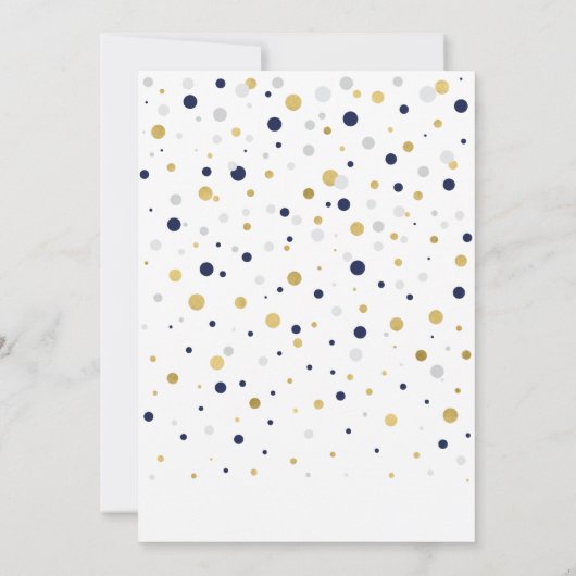 Goud en marineloons Modern Adult Birthday Party Kaart (Achterkant)