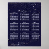 Goud en marineseizoen - nachtzeegras poster (Voorkant)